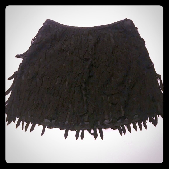 Lush Dresses & Skirts - Suede look fringe mini skirt